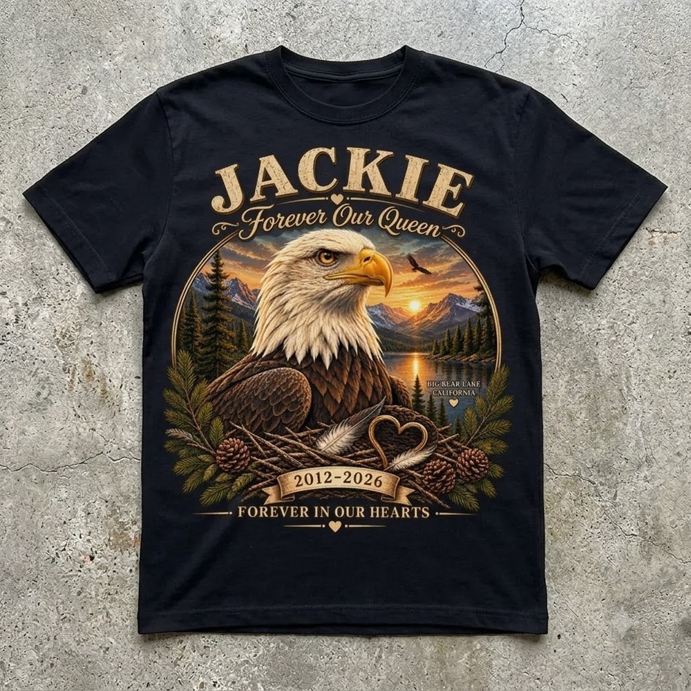 Jackie Bald Eagle Shirt Big Bear Lake California Memorial Eagle Lover Tee Black